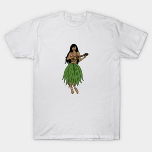 This Beautiful Hawaiian Lady playing the ukulele T-Shirt